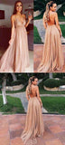 Sexy Sparkly Sequins Spaghetti Strap Prom Dresses V Neck Formal Evening Dress PFP0688