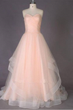 Simple Sweetheart A Line Tulle Long Prom Dresses PFP0185