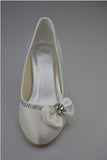 Burgundy Low Heel Beading Handmade Close Toe Prom Shoes With Bow PFWS0016