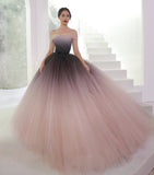 Off-the-shoulder Ombre Ball Gown Prom Dresses Cheap Long Evening Dresses PFP0487