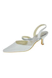 Ankle Strap Handmade White Close Toe Wedding Shoes PFWS0002
