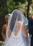 Elegant V Neck Sleeveless Wedding Gowns,V Back White Beach Bridal Dress PFW0075