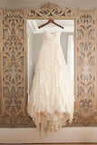 Princess A Line Sweetheart Hi-Low Tiered Chiffon Wedding Dress PFW0095