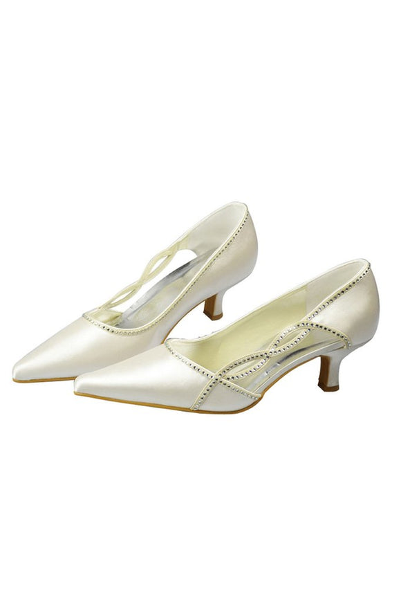 Charming Low Heel Beading Simple Handmade Comfy Women Shoes For Wedding PFWS0020