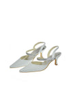 Ankle Strap Handmade White Close Toe Wedding Shoes PFWS0002