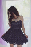 Sweetheart A-Line Lace Short Homecoming Dress,Graduation Dresses PFH0063