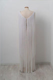 Unique Bateau Floor-length Chic Long Off White Prom Dress PFP0007
