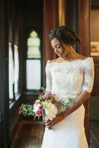 Vintage Half Sleeve Off-The-Shoulder Lace Wedding Jacket PFSW0001