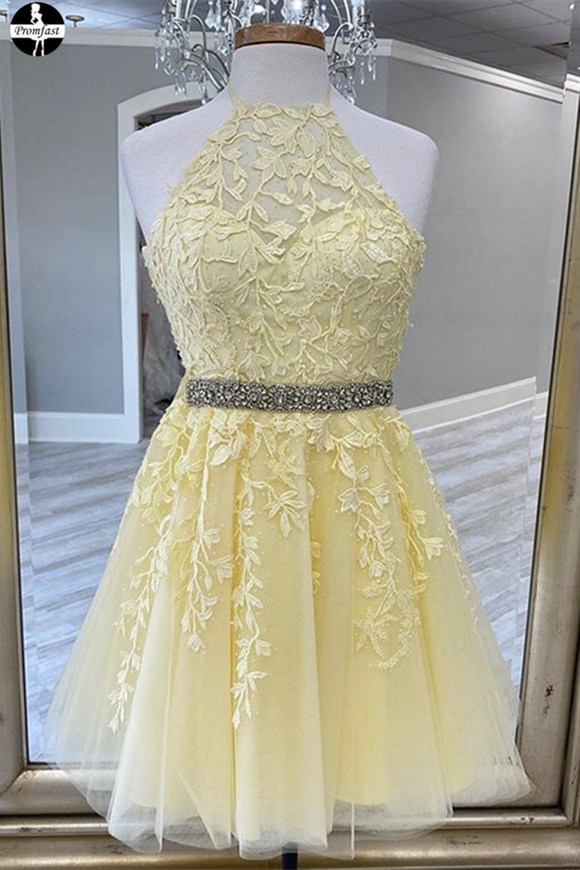 Promfast Yellow new 2021 homecoming dress, party dress, senior school Promfast Yellow new 2021 homecoming dress, party dress, senior school