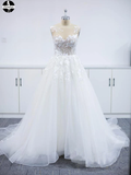 Promfast A-Line Floral Applique Beach Wedding Dresses, wedding gown new PFW0478