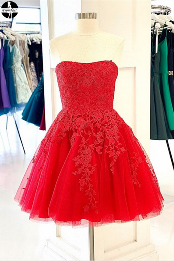 Red New 2021 Promfast Short Prom Dresses Homecoming Dresses online PFH0310