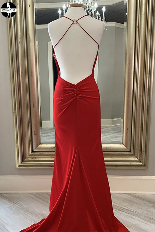 fitted lace wedding dress Promfast Red New Junior Prom Dress, Long Homecoming Dress for sale PFH