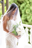 Promfast Gorgeous Mermaid Beading Lace Strapless Sweetheart Wedding Dresses PFW0518