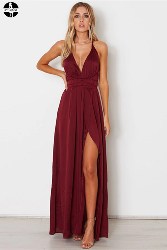 2021 A-line Custom Spaghetti Straps Prom Dresses Burgundy Long Prom Dr Promfast 2021 A-line Custom Spaghetti Straps Prom Dresses Burgundy Long Prom Dr Promfast
