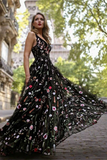 Promfast Exquisite V neck Lace Prom Dresses Long Floral Formal Gowns PFP1999