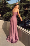 Promfast A Line Cross Back Prom Dresses Long Sexy V-neck Split Evening Party Gowns For Women PFP2023