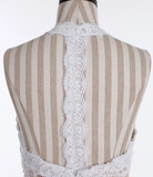 Simple A-Line Halter Sleeveless Chiffon Long Beach Summer Wedding Dress with Lace PFW0315