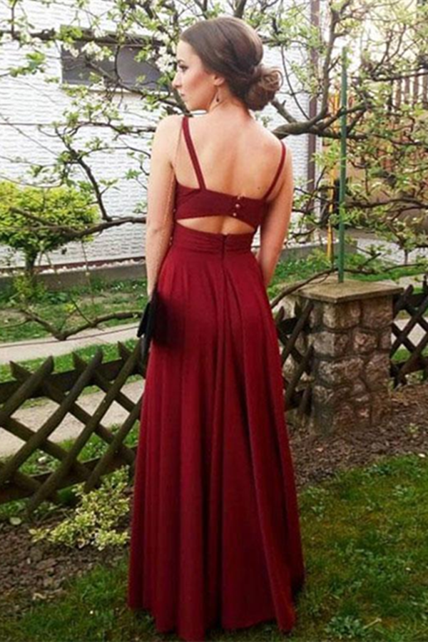 sachin and babi light blue dress Beaded Straps Burgundy Chiffon Long Prom Dress 2 / Black