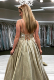 Promfast Spagetti Straps Champagne Prom Dresses Evening Dresses, Cheap Long Party Dress for Sale PFP2082