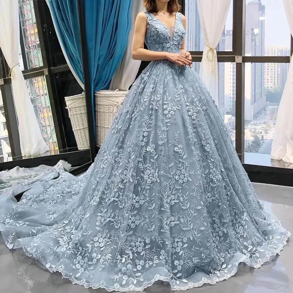 Promfast Chic African Lace Prom Dress A Line 3D Floral Prom Gown PFP21 Promfast Chic African Lace Prom Dress A Line 3D Floral Prom Gown PFP21