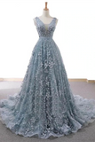 Promfast Chic African Lace Prom Dress A Line 3D Floral Prom Gown PFP2135