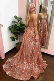 Promfast A Line Sweetheart Long Prom Dresses with Sequins, Long Party Dresses PFP2138