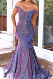 Promfast Two Pieces Trumpet Mermaid Long Prom Dress Off Shoulder Satin Evening Party Dresses PFP2193