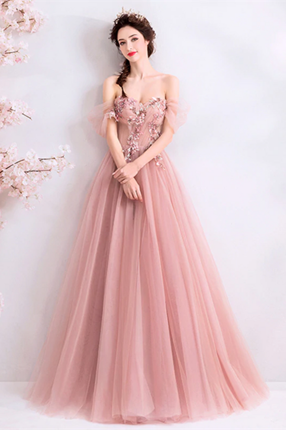 Promfast Chic A line Off the shoulder Beautiful Prom Dress Unique Long Formal Gowns PFP2203