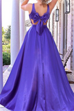 Promfast Cheap Simple A line Straps Prom Dress Long Satin Evening Dress With Bow knot PFP2219