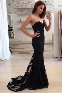 Promfast Black Sweetheart Mermaid Lace Prom Dress,Chic Prom Dress,Party Prom Gowns PFP2239