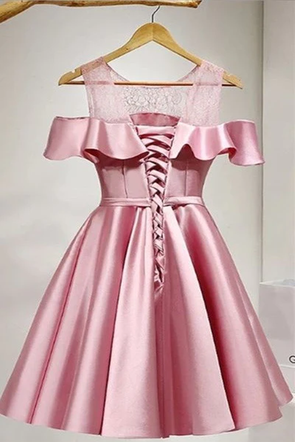 2022 homecoming dresses A-line Baby Blue Ruffles Homecoming Dresses 2022 Off-the-shoulder Grad –  SELINADRESS