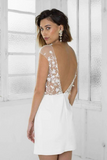 Promfast Perfect White Short Bridal Party Dress Lace Homecoming Dress PFH0414