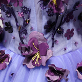Promfast Short Lavender Homecoming Dresses Flower Applique Knee Length Prom Dress PFH0418