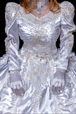 Promfast Sexy Sheer Neck Cap Sleeves Wedding Dress, Tea Lengt Rack Vintage Lace Brides Dress PFW0629