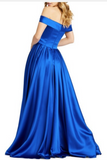 Off The Shoulder Satin Long Party Gown, Long Evening Prom Dress PFP2330