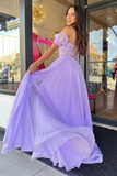 Strapless Sweetheart Neck Purple Lace Long Prom Dress, Lavender Lace Formal Dress, Lilac Evening Dress PFP2357