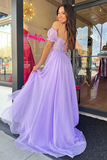 Strapless Sweetheart Neck Purple Lace Long Prom Dress, Lavender Lace Formal Dress, Lilac Evening Dress PFP2357