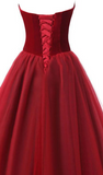 Promfast Burgundy Party Dresses, Velvet and Silk Organza Ball Gown online for Sale PFP1959
