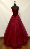 Promfast Burgundy Party Dresses, Velvet and Silk Organza Ball Gown online for Sale PFP1959
